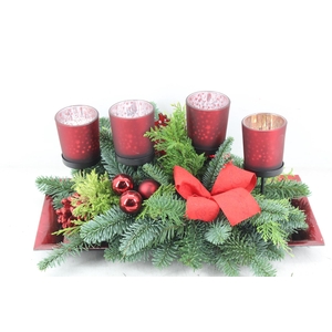 arr5 Kerst PL - Plate rechth. 4licht standaart RED