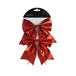 Kerst Deco strik 15cm x2