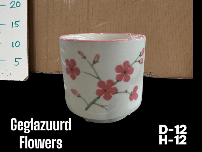 <h4>Keramiek Pot Flowers Deco H12 D12</h4>