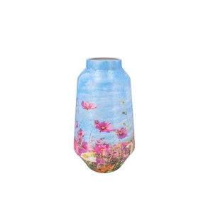 April Flower Blue Vase Iron 26x26x46cm