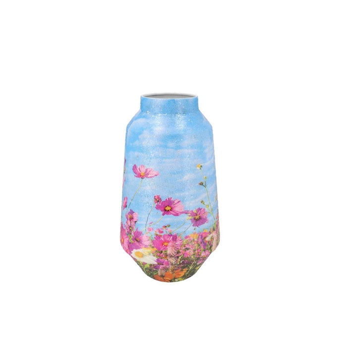 <h4>April Flower Blue Vase Iron 26x26x46cm</h4>