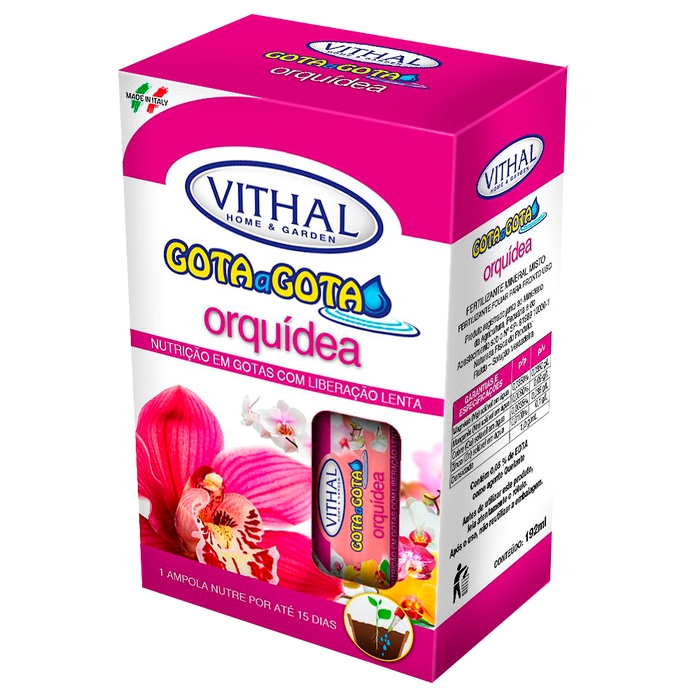<h4>FERTILIZANTE VITHAL GOTA A GOTA PARA ORQUIDEA COM 6 AMPOLAS DE 32ML</h4>