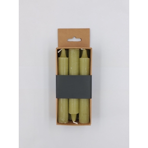 DF11-731274600 - Set/6 Dinner candle Lucian d2.2xh14 rustic green