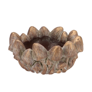 Concrete Golden Mushrooms Bowl Round 25x25x11cm