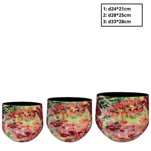 Metaal Rose pot S/3 d33*28cm