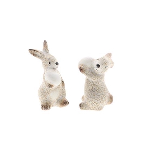 Bunny w. Egg 2Ass L6.5W6.5H11.5