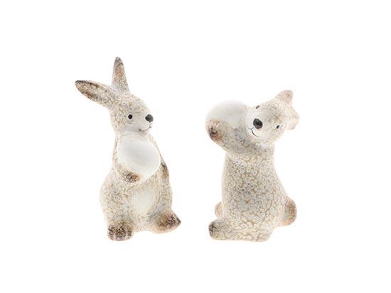 Bunny w. Egg 2Ass L6.5W6.5H11.5