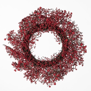 AF Wreath Berry D50cm Red