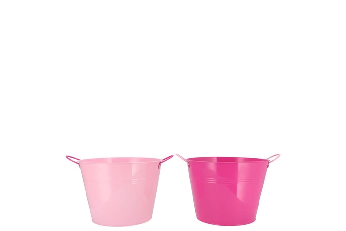 <h4>Zinc Basic Fuchsia/pink Ears Bucket 13x12cm</h4>