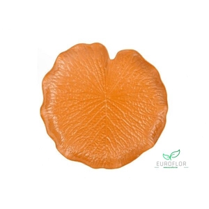 MELAMINE PLATE TERRACOTTA LEAF H3.5 D31