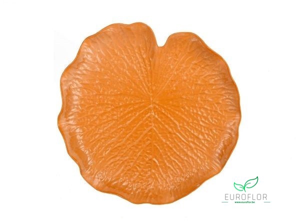 MELAMINE PLATE TERRACOTTA LEAF H3.5 D31