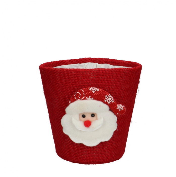 <h4>Kerst Potcover Santa d13.5*13cm</h4>