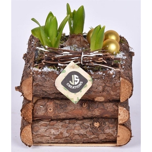 Hout boomstronk 17x17cm