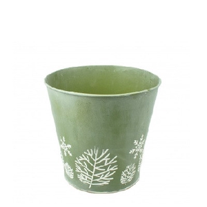 Zinc Winter pot d15.5*15cm