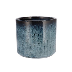 Javea Cilinder Pot Glazed Blue 20x18cm
