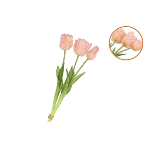 Silk Tulip Bouquet Light Pink 26x47cm Nm