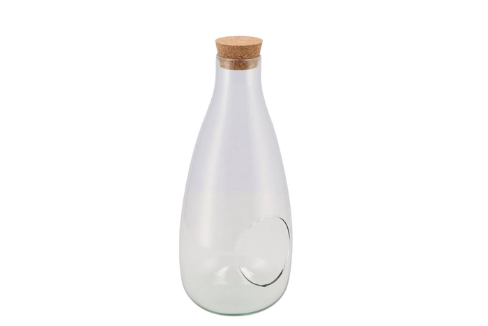 <h4>Glass Bottle Open With Cork 15x34cm</h4>