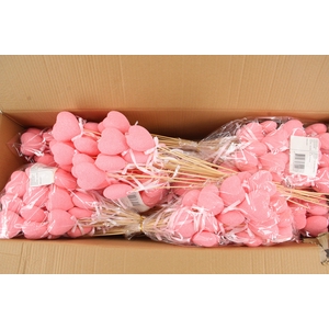 Stick Heart 7,5x7,5cm+Bow Pink