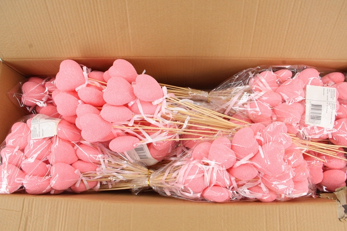<h4>Stick Heart 7,5x7,5cm+Bow Pink</h4>
