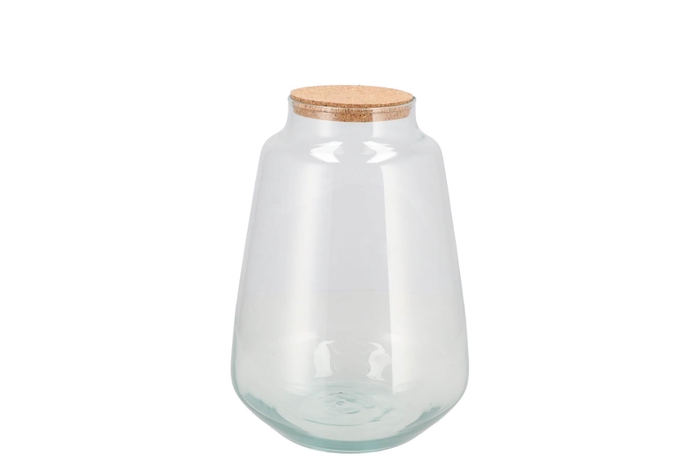 Glass Terrarium Wide With Cork 17x17x25cm