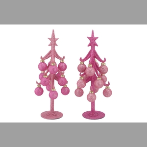 Sparkly Fuchsia/pink X-mas Tree Ass 8x25cm