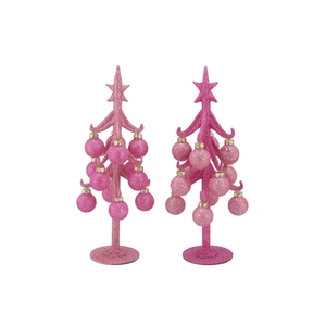 Sparkly Fuchsia/pink X-mas Tree Ass 8x25cm