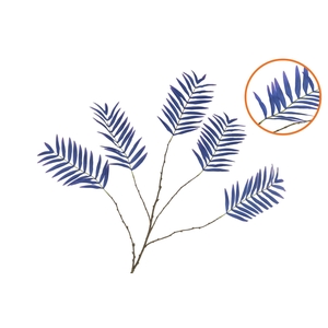 Silk Palm Leaf Blue 125cm Nm