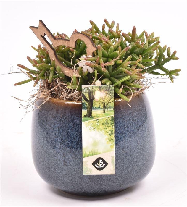 <h4>Keramiek sierpot blauw 12.5cm</h4>