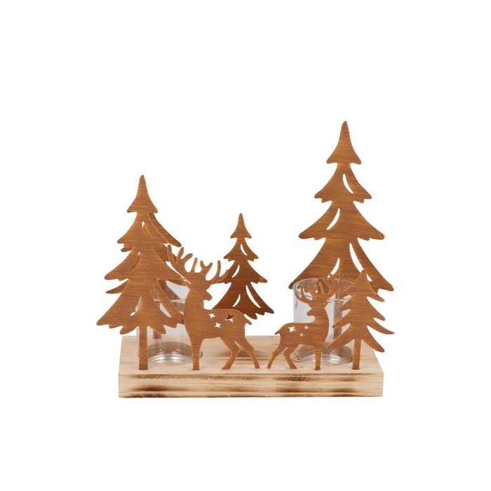 <h4>Katy Rust Metal Rack X-mas T-light 23x8x21cm</h4>