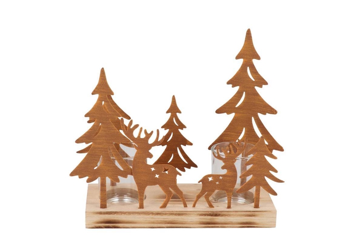Katy Rust Metal Rack X-mas T-light 23x8x21cm