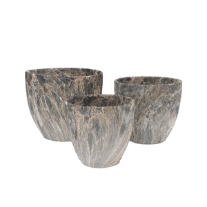 Monty Grey Pot Rough S/3 25x21/21x18/16x15cm