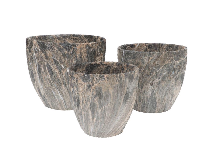 <h4>Monty Grey Pot Rough S/3 25x21/21x18/16x15cm</h4>