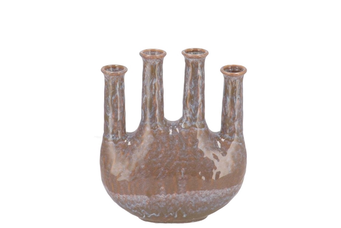 <h4>Inga Jahra Grey Vase Oval Tube Active Glaze 23x10x27cm</h4>