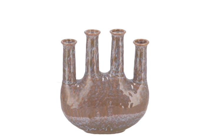 <h4>Inga Jahra Grey Vase Oval Tube Active Glaze 23x10x27cm Nm</h4>