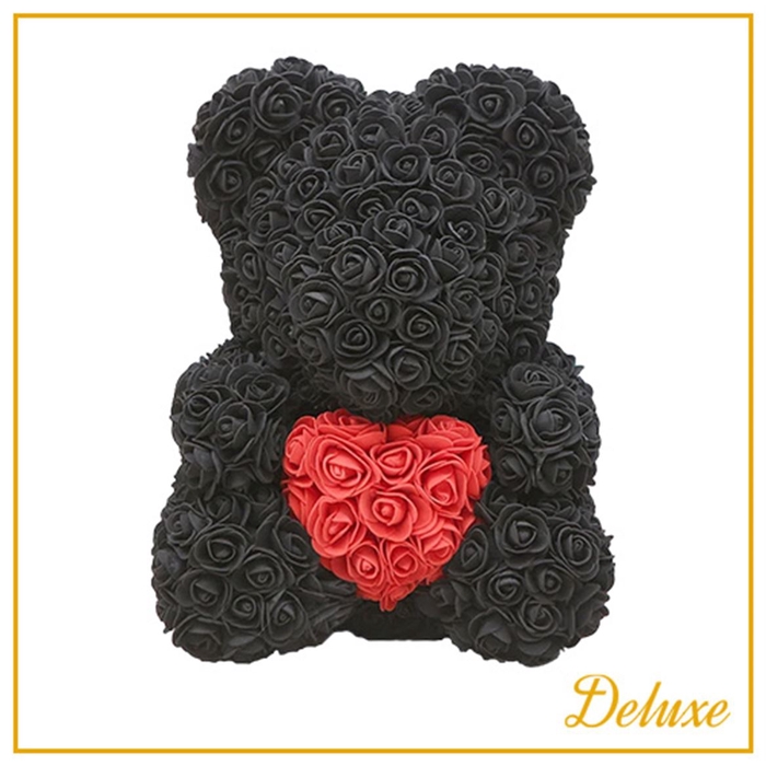 Bear Deluxe On Standard Black + Red Heart