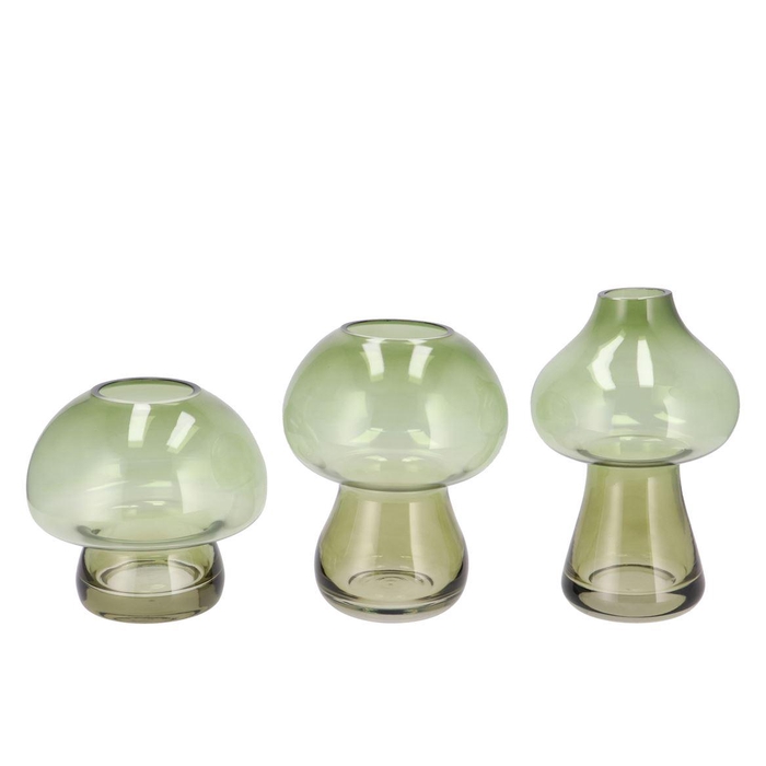 <h4>Nova Green Vase Mushroom Narrow Tricolor 13x13x20c</h4>
