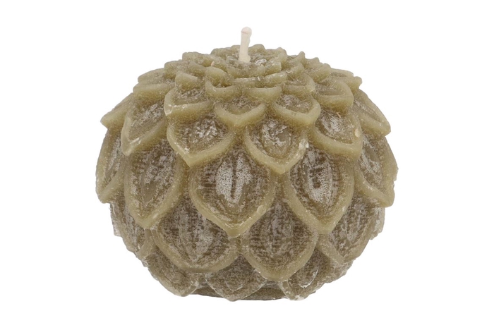 Candle Dahlia Olive 9x7cm
