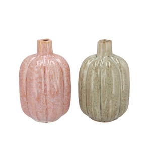 Mette Orange Green Vase Pumpkin Ass 13x13x21cm