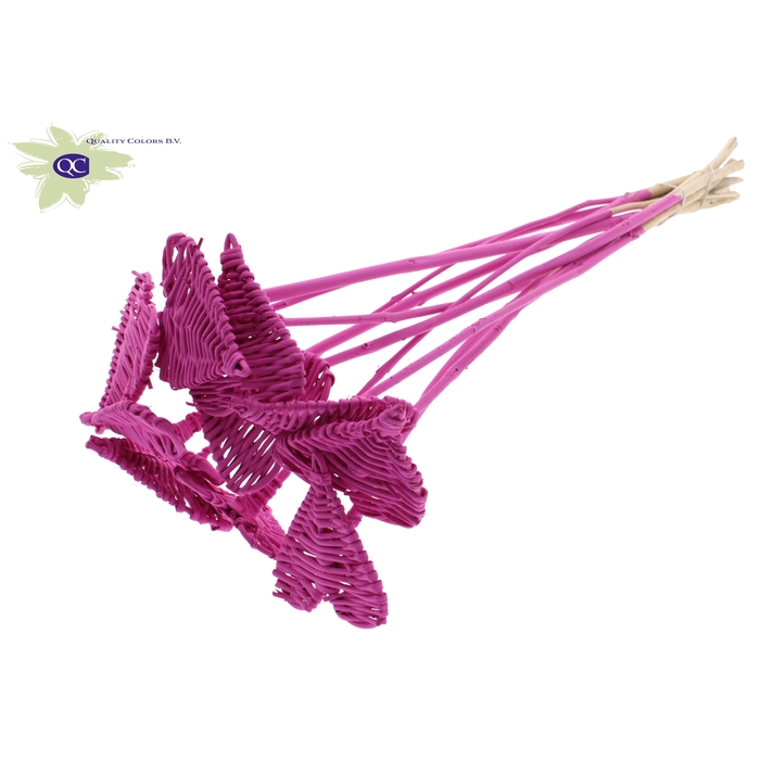 <h4>Lata Heart 8cm on stem Hat type Covered Cerise</h4>