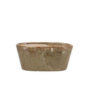 Iron Stone Sand Glazed Oval Pot 23x9x10cm