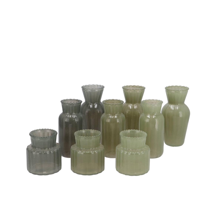 <h4>Jazz Nordic Green Mix Colored Vase Ass 7x14cm</h4>