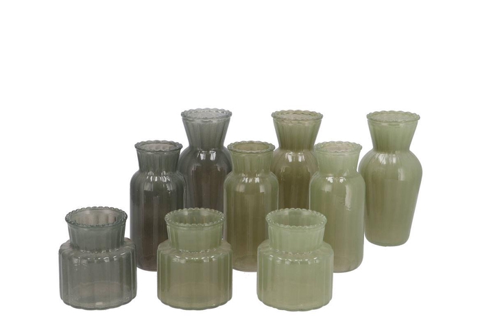 Jazz Nordic Green Mix Colored Vase Ass 7x14cm