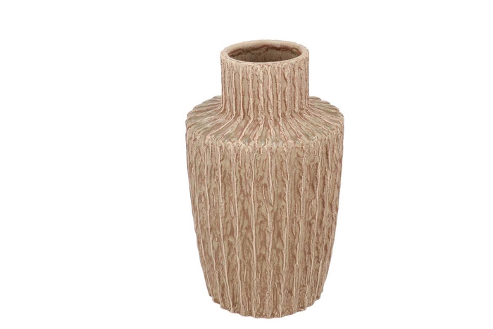 <h4>Cody Brown Vase Stripe 16x16x28cm</h4>