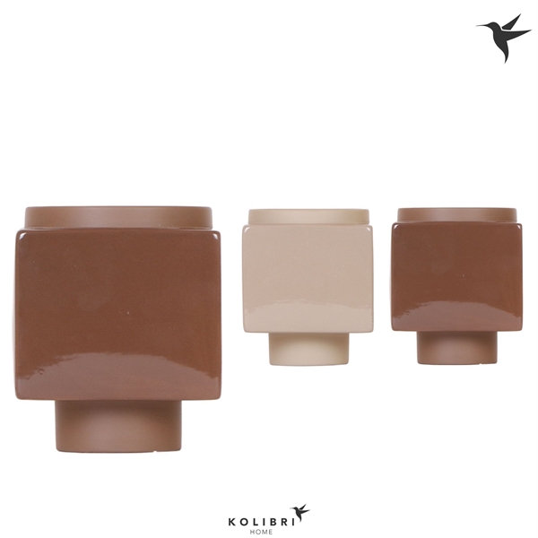 <h4>Kolibri Home Cube pot brown mix</h4>