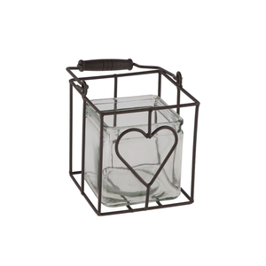 Metal Rack Square Heart 12x12x24cm