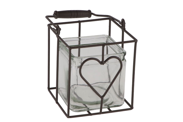 <h4>Metal Rack Square Heart 12x12x24cm</h4>