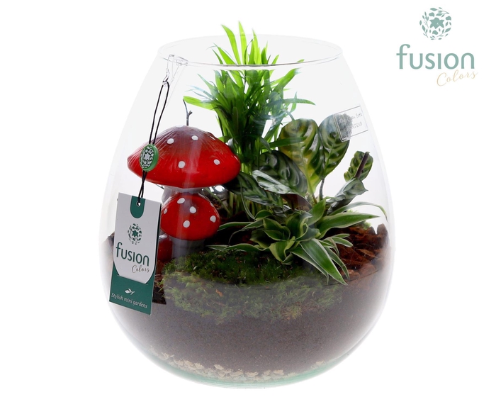 <h4>Green Bottle Abby Large met Herfst arrangement</h4>