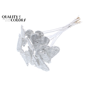 Lata Heart 8cm on stem Hat type Covered White