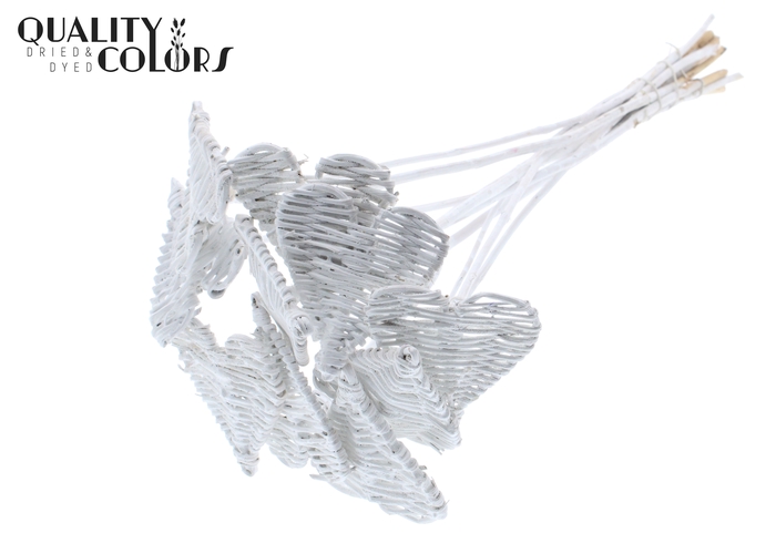 Lata Heart 8cm on stem Hat type Covered White