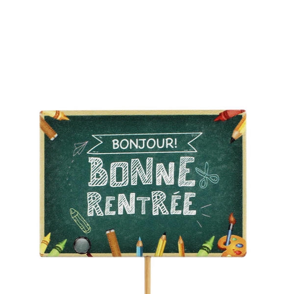 <h4>Bijsteker Bonne Rentree hout 5.7x8cm+50cm stok</h4>